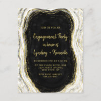 Black White & Gold Géode Agate Party