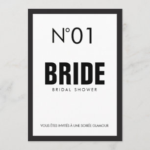 Invitation Black & White PARIS Thème FÊTE DES MARIÉES Party