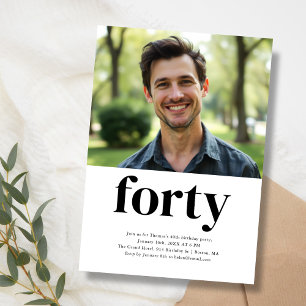 Invitation Black & White Quarty 40e anniversaire
