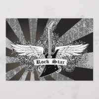 Black white Rock étoiles ailes de guitare électriq
