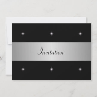 Invitation Black & White Stars avec événement spécial Argent