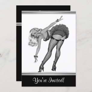 Invitation Black & White Style Pin-Up Girl 19