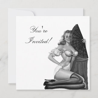 Invitation Black & White Style Pin-Up Girl 21