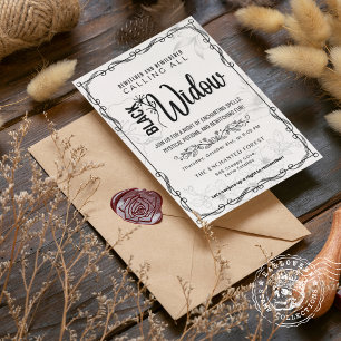 Invitation Black Widow Bewitted et Bewing-side noir & blanc