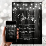 Invitation Black Wood 70th Birthday Party<br><div class="desc">Élevez la célébration du jalon de votre invité d'honneur avec cette invitation à la fête du 70e anniversaire en bois noir. Moderne et élégant, il donne le ton parfait pour une soirée inoubliable. Personnaliser les invitations est une brise, il suffit de remplir les détails essentiels en utilisant les modèles de...</div>