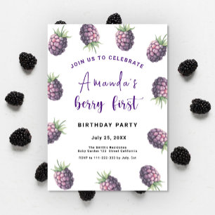 Invitation Blackberry 1er anniversaire   Berry First