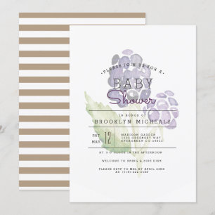 Invitation Blackberry Duo   Baby shower d'aquarelle de fruits
