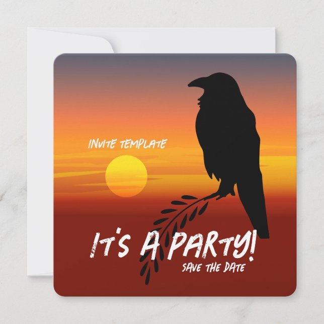 Invitation Blackbird Party Sunset Raven (Devant)