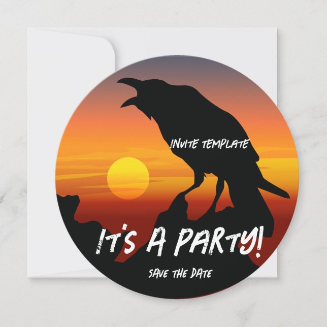 Invitation Blackbird Party Sunset Raven (Devant)