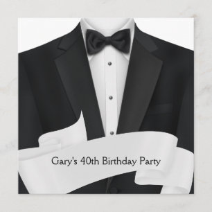 Invitation BlackTuxedo équipe la quarantième fête