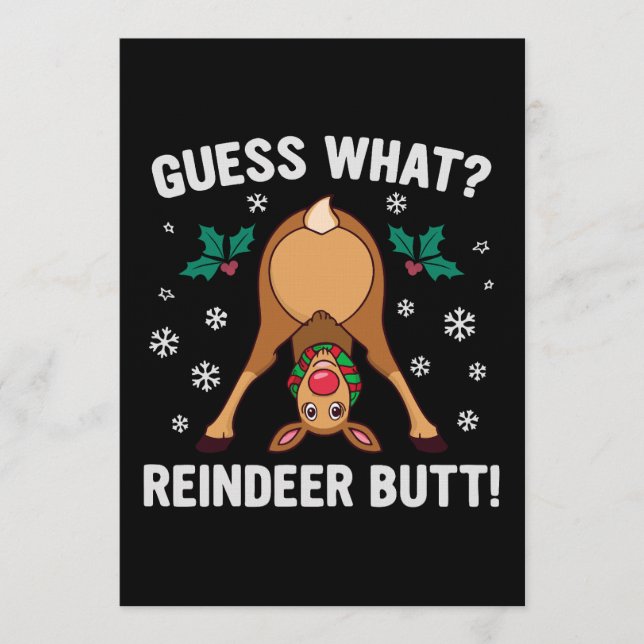 Invitation Blague de Noël sur le derrière de renne (Devant)