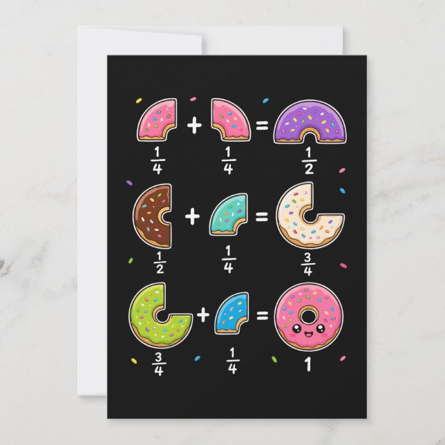 Invitation Blagues de maths sur les fractions de beignets (Devant)