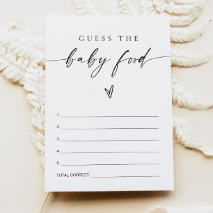 Invitation BLAIR Modern Guess The Baby Food Baby shower Jeu
