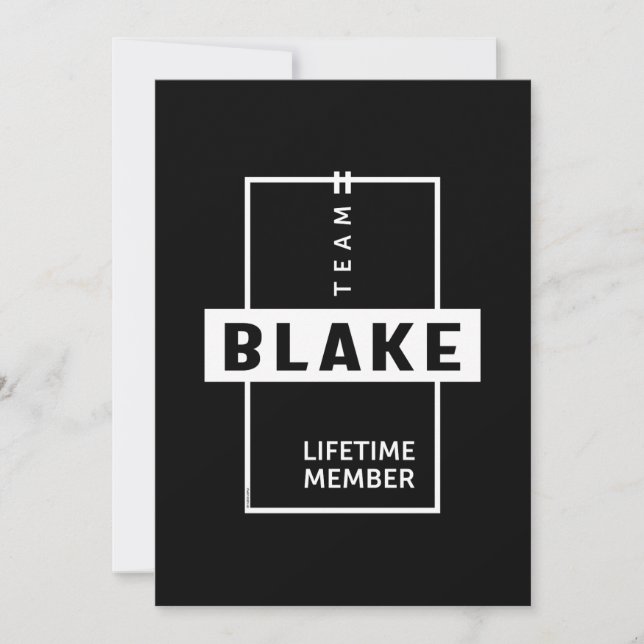 Invitation Blake Nom personnalisé Anniversaire Cadeau (Devant)