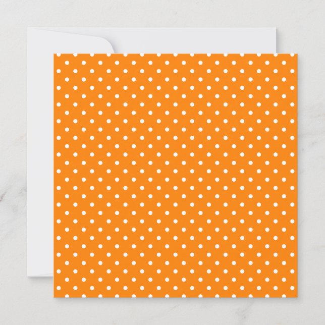 Invitation Blanc à pois orange et blanc (Devant)