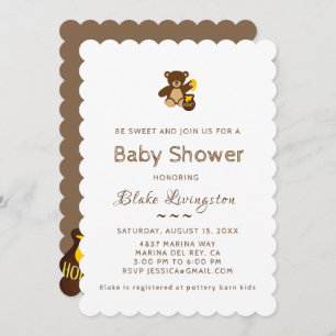 Invitation Blanc adorable d'invitation de baby shower