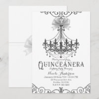 Blanc & Argent Blanc Nœud Chic Quinceañera 15 15e