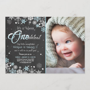 Invitation Blanc bleu d'invitation de fête d'anniversaire