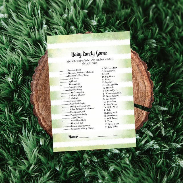 Invitation Blanc Bunny Green Baby Candy Baby shower Jeu (Créateur téléchargé)