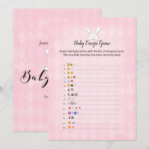 Invitation Blanc Bunny rose Jacquard bébé Emoji images jeu