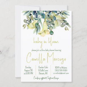 Invitation Blanc Calla Lily Fleurs bébé dans le Baby shower e
