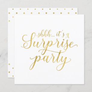 Invitation Blanc et Or   Parti de retraite surprise moderne