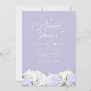 Invitation Blanc et périphérique   Fête des mariées romantiqu