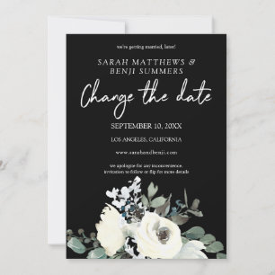 Invitation Blanc & floral bleu poussiéreux sur modification d