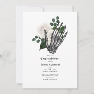 Invitation Blanc Floral Gothique Mariage Couples Douche