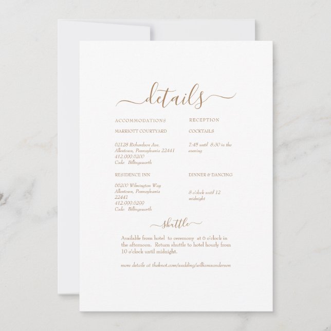 Invitation Blanc Floral Swash Mariage blanc Détail II (Devant)