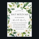 Invitation Blanc Floral vert Wreath Bat mitzvah moderne<br><div class="desc">White Floral Green Wreath Modern Bat mitzvah Invitation Voir la collection correspondante à Niche et Nest Store Nous avons aussi beaucoup d'autres Invitation et collections.</div>