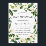 Invitation Blanc Floral vert Wreath Bat mitzvah moderne<br><div class="desc">White Floral Green Wreath Modern Bat mitzvah Invitation Voir la collection correspondante à Niche et Nest Store Nous avons aussi beaucoup d'autres Invitation et collections.</div>