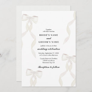 Invitation blanc formel Mariage formel