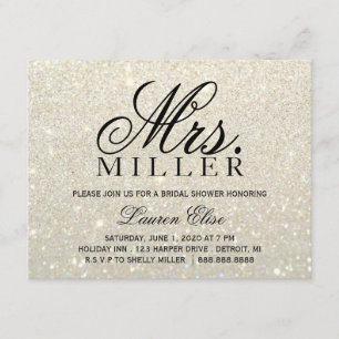 Invitation - Blanc Glit Or Fab Mme Fête des mariée