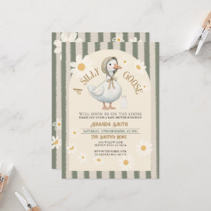 Invitation Blanc Marais Vert Grandes Tailles Baby shower d'oi