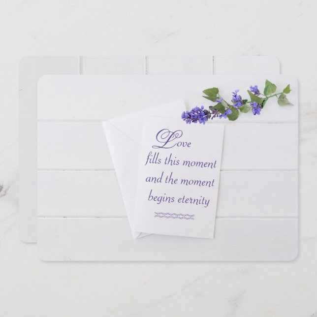 invitation blanc mariage sur bois (Devant / Derrière)
