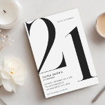 Invitation Blanc minimaliste Moderne Chic 21e anniversaire<br><div class="desc">Minimaliste blanc moderne chic 21e anniversaire Invitation</div>