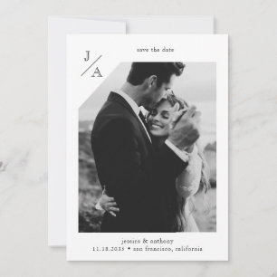 Invitation Blanc minimaliste moderne double photo Enregistrer