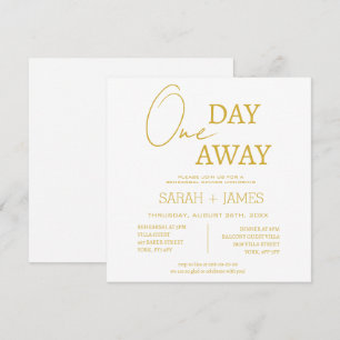 Invitation Blanc & Or Un Jour de la répétition Mariage