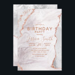 Invitation Blanc & Rose Gold Agate Marbre Foil fête d'anniver<br><div class="desc">Blanc & Rose Gold Agate Marbre Foil Gilded Geode Design,  avec polices Moderne et Script. Invitations branchées et chic à la fête d'anniversaire ! ~ Regardez ma boutique pour voir l'ensemble de la suite mariage pour ce design!</div>
