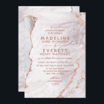 Invitation Blanc & Rose Gold Agate Marbre Foil Mariage tendan<br><div class="desc">Blanc & Rose Gold Agate Marbre Foil Gilded Geode Design,  avec polices Moderne et Script. Invitations de mariage tendance et chic ! ~ Regardez ma boutique pour voir l'ensemble de la suite mariage pour ce design!</div>