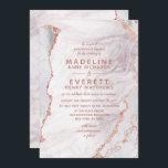 Invitation Blanc & Rose Gold Agate Marbre Foil Mariage tendan<br><div class="desc">Blanc & Rose Gold Agate Marbre Foil Gilded Geode Design,  avec polices Moderne et Script. Invitations de mariage tendance et chic ! ~ Regardez ma boutique pour voir l'ensemble de la suite mariage pour ce design!</div>
