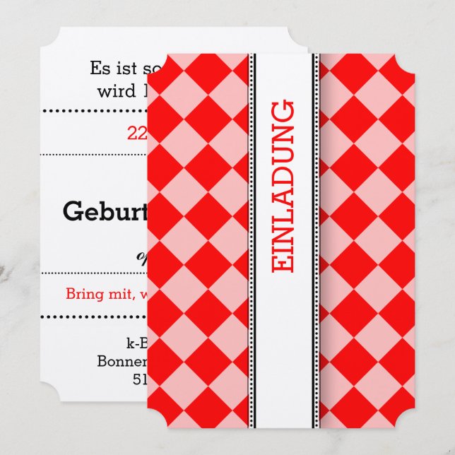 Invitation blanc rouge (Devant / Derrière)