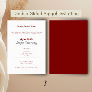 Invitation Blanc Rouge Uni, Aqiqah Baby Shower