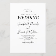 Blanc simple avec anneaux Mariage