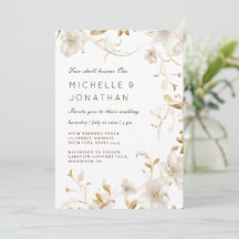 Blanc Tan Floral Moderne Bible chrétienne Mariage