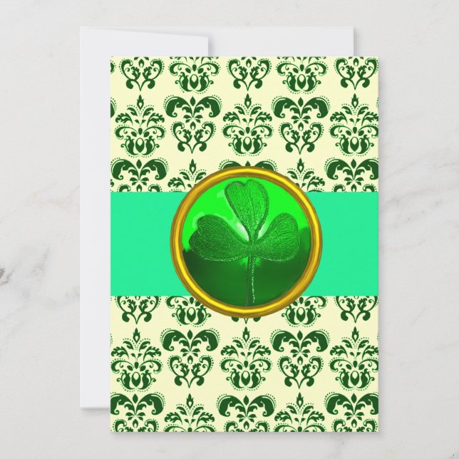 Invitation BLANC VERT DAMAS À LA TREFFE St Patrick's Day (Devant)