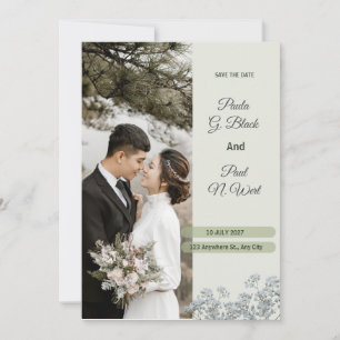 Invitation Blanc vert et rose clair Floral Mariage de luxe