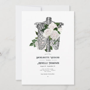 Invitation Blanc Whimsical Floral Gothique Bachelorette Week-