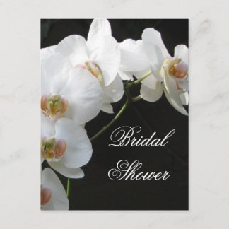Invitation blanche de Fête de la mariée d'orchidée